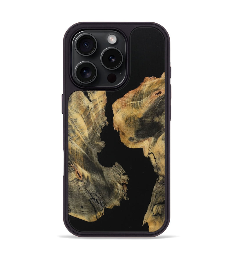 iPhone 16 Pro Wood Phone Case - Montel (Pure Black, 729870)