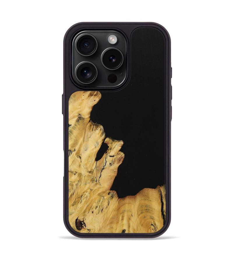 iPhone 16 Pro Wood Phone Case - Colline (Pure Black, 729897)