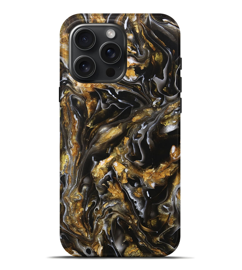 iPhone 16 Pro Max ResinArt Live Edge Phone Case - Gabbey (Black & White, 729912)