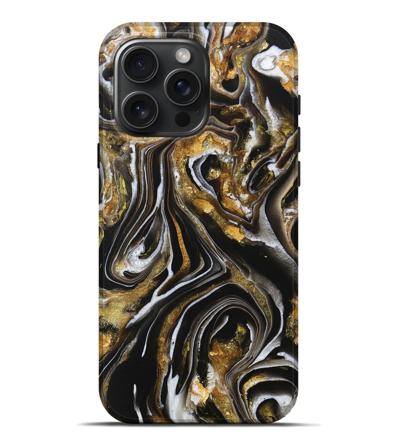 iPhone 16 Pro Max ResinArt Live Edge Phone Case - Bradley (Black & White, 729913)
