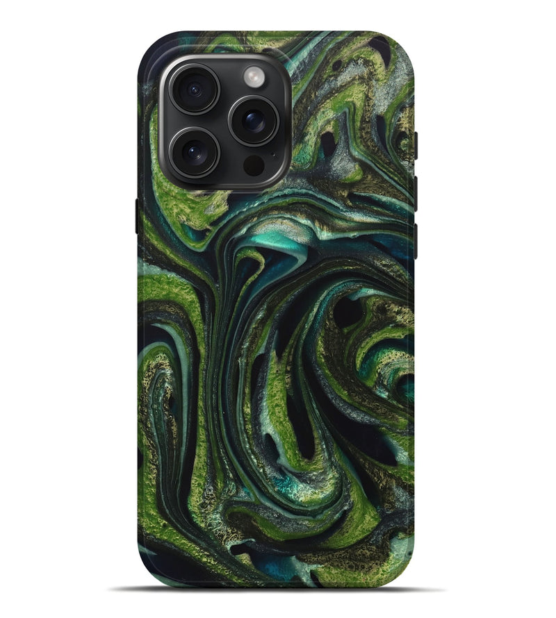 iPhone 16 Pro Max ResinArt Live Edge Phone Case - Rice (Green, 729922)