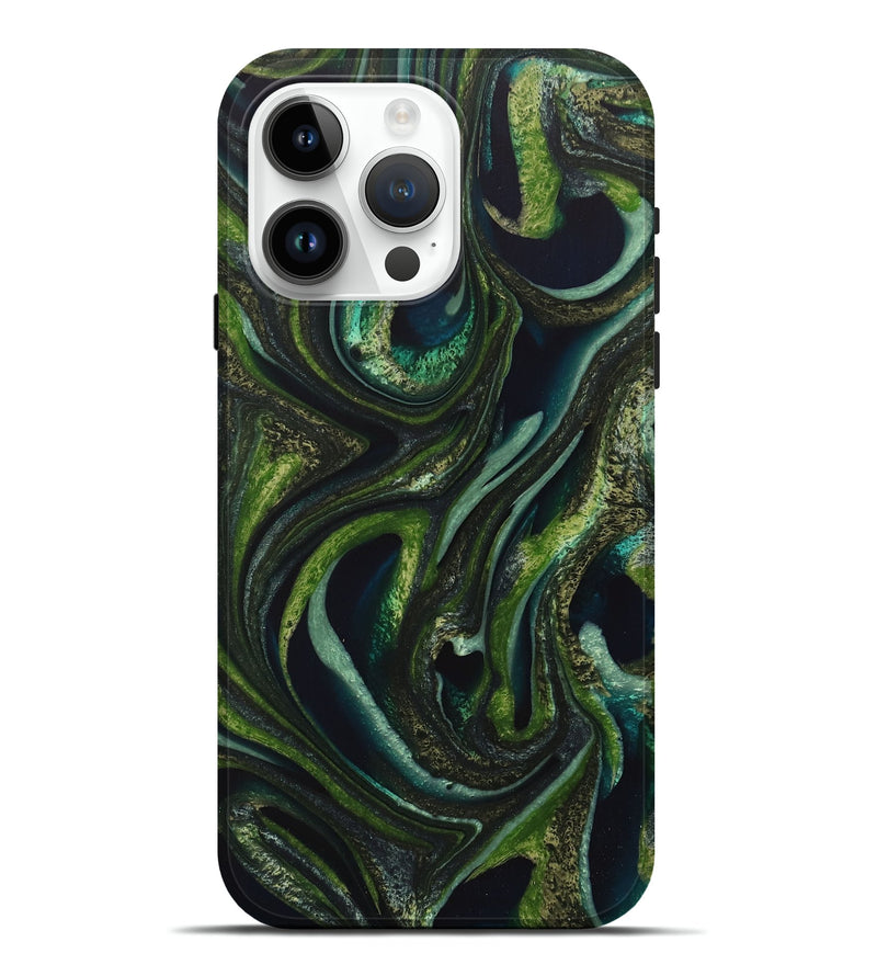 iPhone 15 Pro Max ResinArt Live Edge Phone Case - Leshia (Green, 729923)