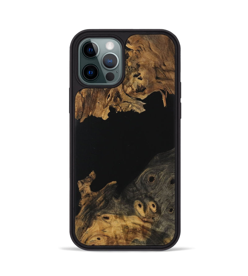 iPhone 12 Pro Wood Phone Case - Barlas (Pure Black, 729940)