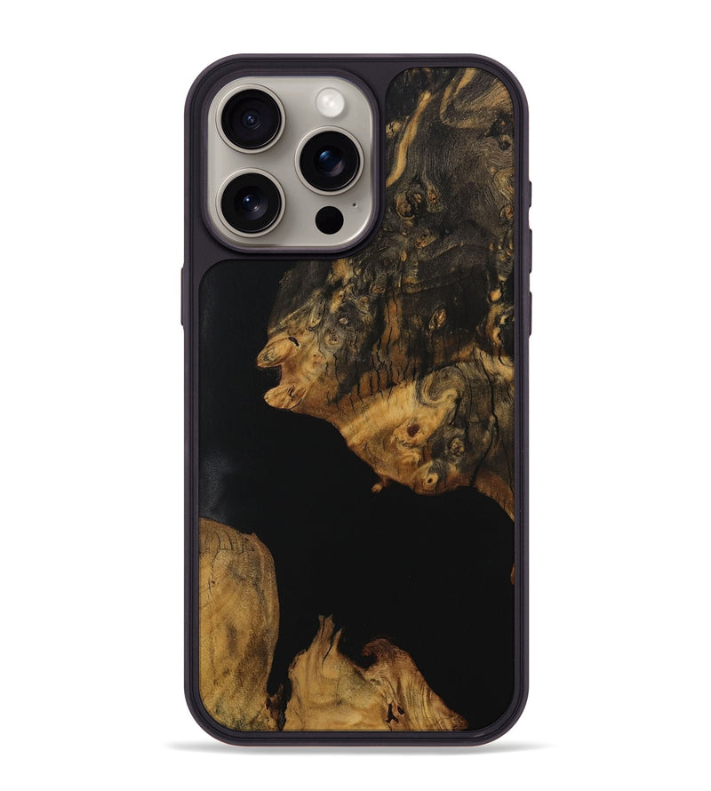iPhone 15 Pro Max Wood Phone Case - Nevein (Pure Black, 729984)