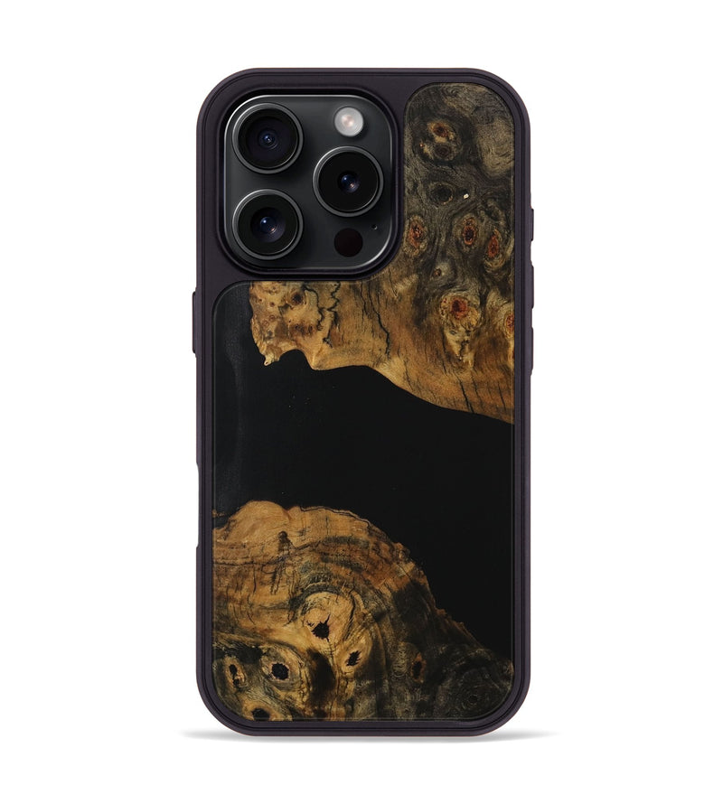 iPhone 16 Pro Wood Phone Case - Donita (Pure Black, 730057)