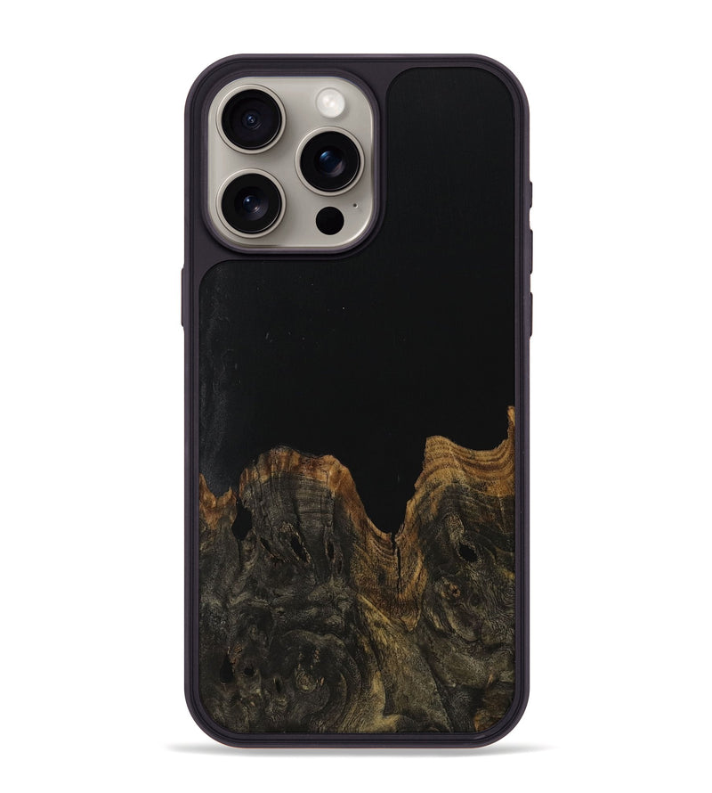 iPhone 15 Pro Max Wood Phone Case - Magan (Pure Black, 730081)