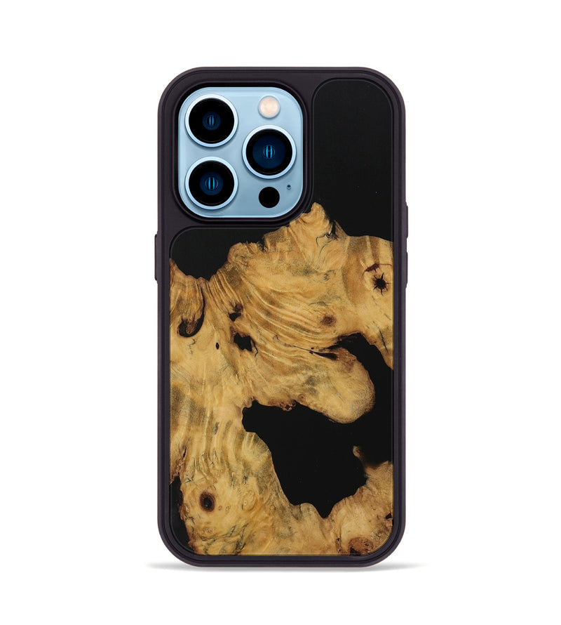 iPhone 14 Pro Wood Phone Case - Cesare (Pure Black, 730085)