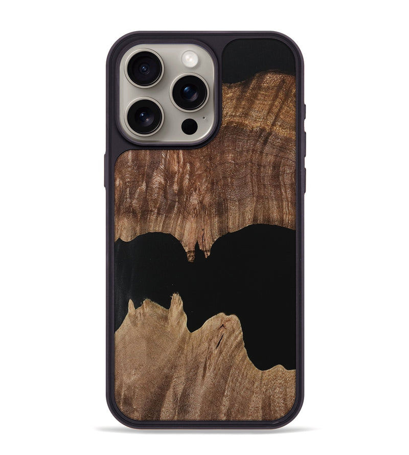 iPhone 15 Pro Max Wood Phone Case - Daija (Pure Black, 730099)