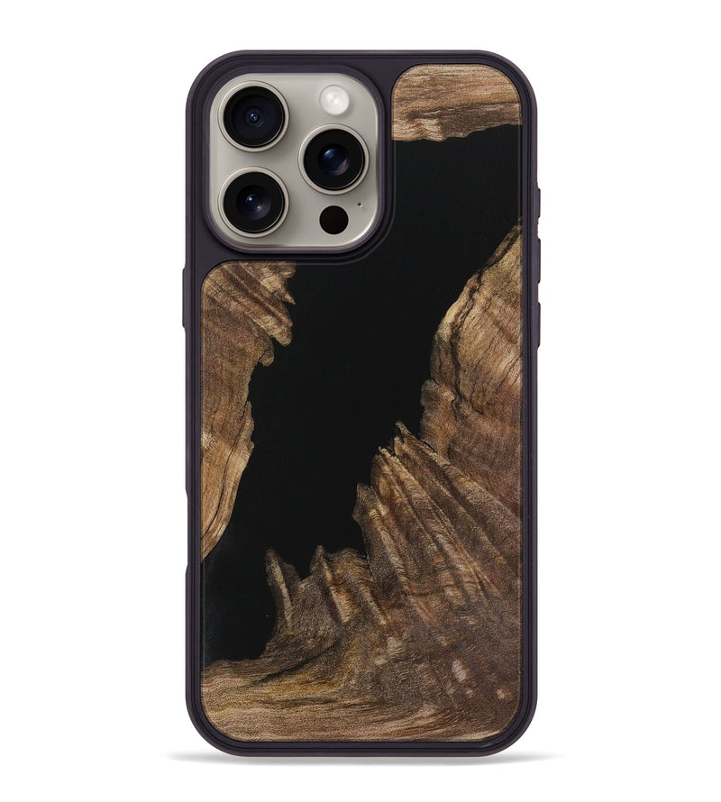 iPhone 16 Pro Max Wood Phone Case - Selle (Pure Black, 730100)