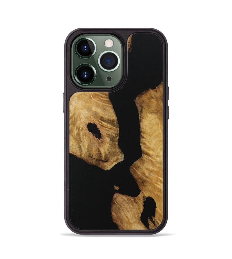 iPhone 13 Pro Wood Phone Case - Elene (Pure Black, 730105)