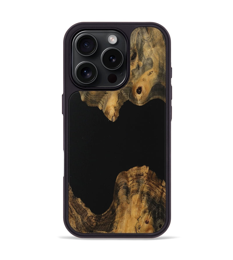 iPhone 16 Pro Wood Phone Case - Elleke (Pure Black, 730176)
