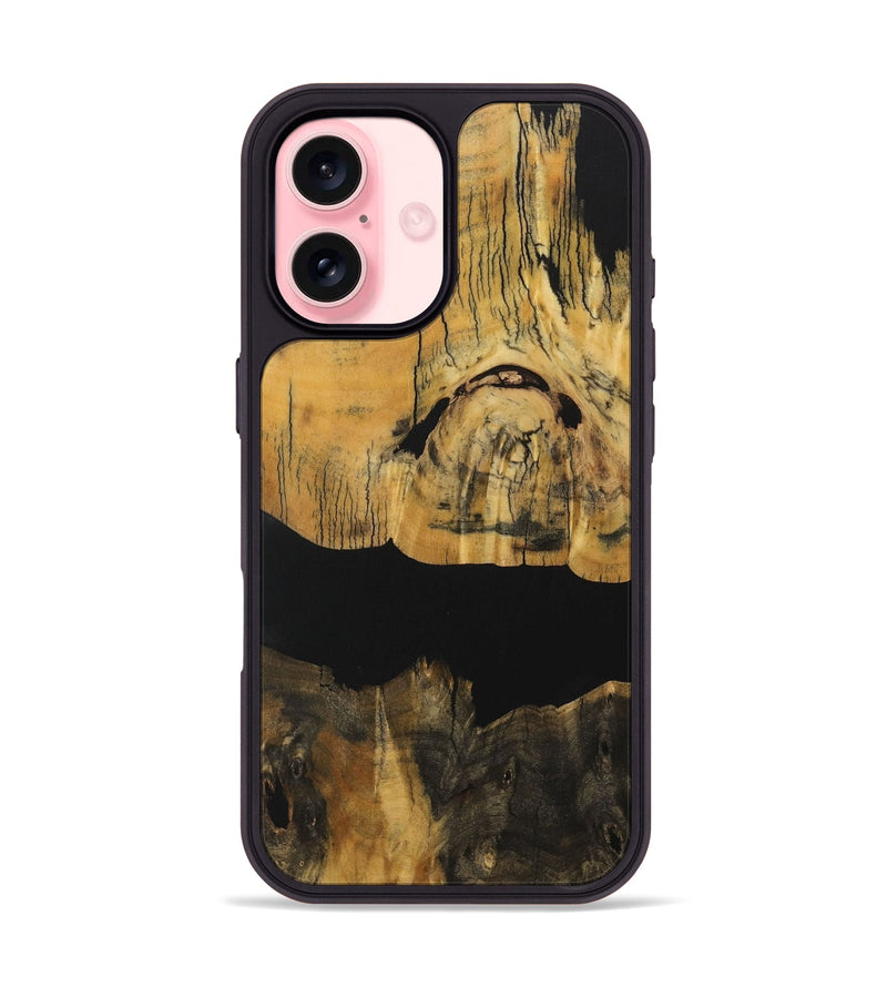 iPhone 16 Wood Phone Case - Lorcan (Pure Black, 730320)