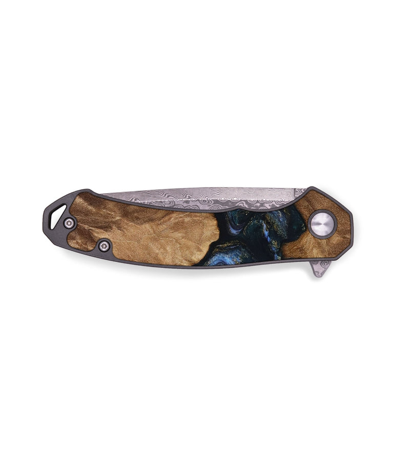 EDC Wood Pocket Knife - Apollo (Teal & Gold, 730331)