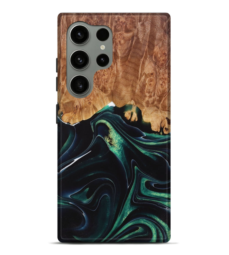 Galaxy S24 Ultra Wood Live Edge Phone Case - Craig (Green, 730338)