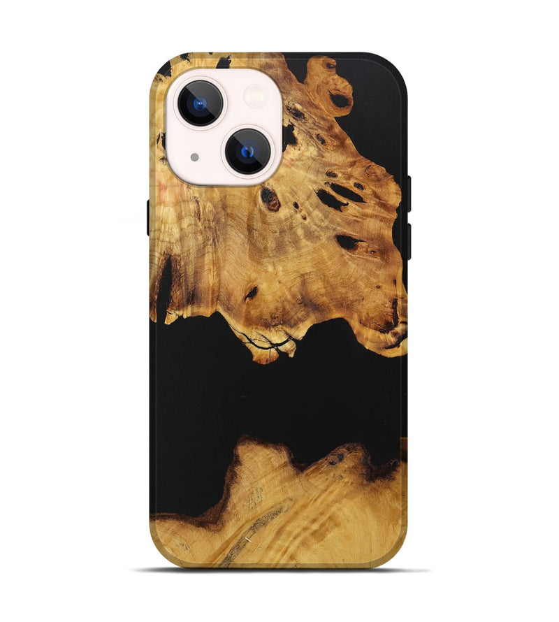 iPhone 14 Wood Live Edge Phone Case - Fred (Pure Black, 730339)