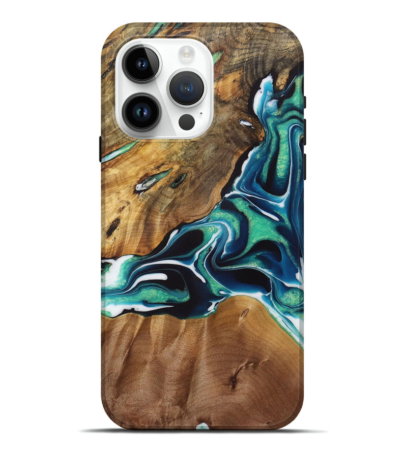 iPhone 15 Pro Max Wood Live Edge Phone Case - Lexi (Green, 730344)