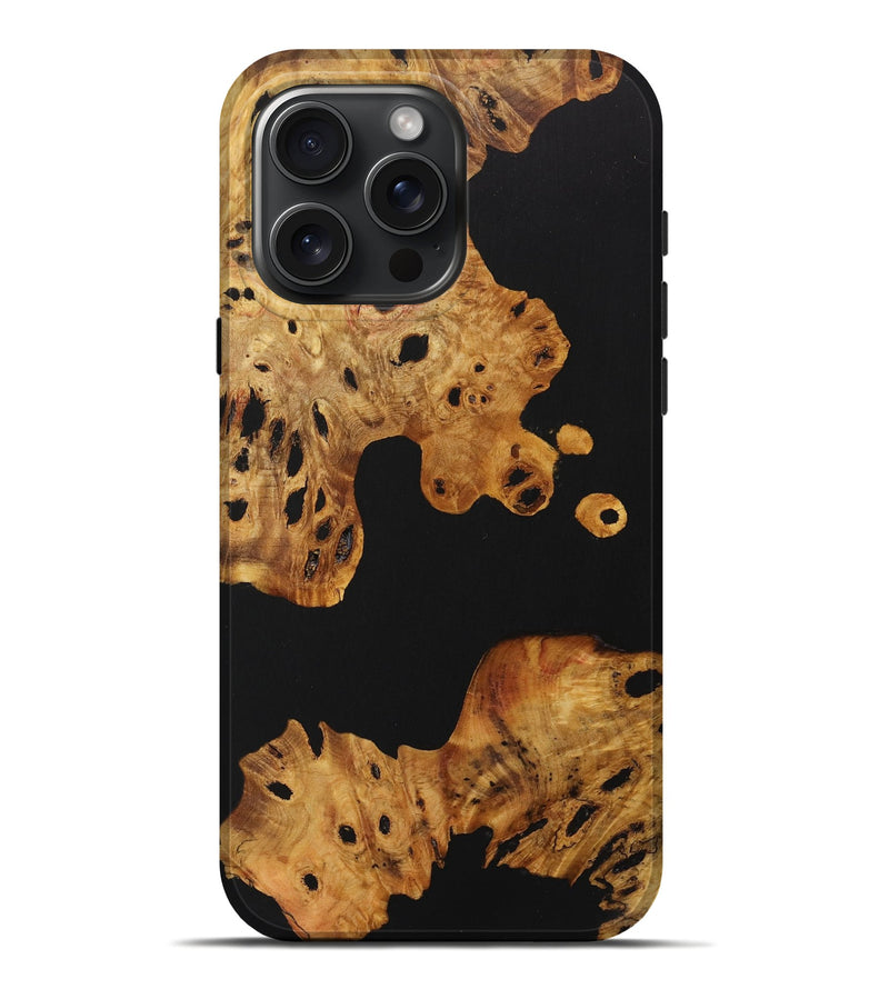 iPhone 16 Pro Max Wood Live Edge Phone Case - Alyvia (Pure Black, 730348)
