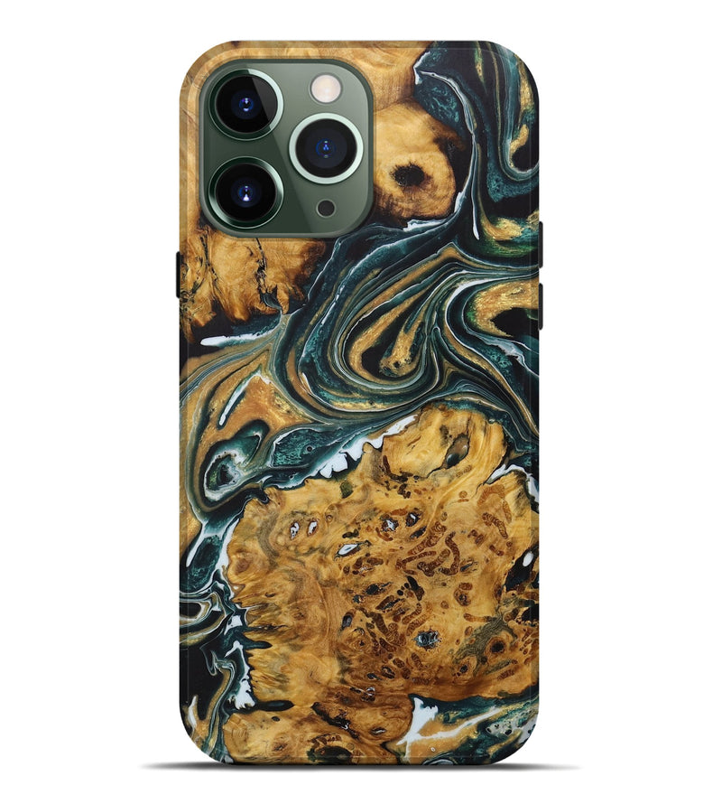 iPhone 13 Pro Max Wood Live Edge Phone Case - Emmalyn (Green, 730361)