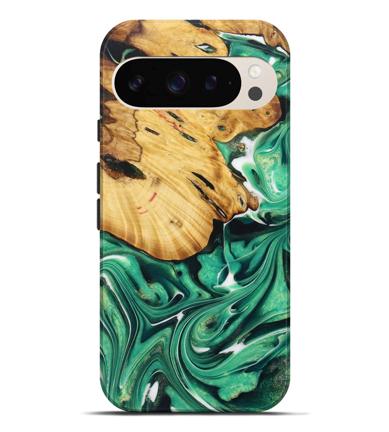 Pixel 9 Pro XL Wood Live Edge Phone Case - Lillard (Green, 730367)