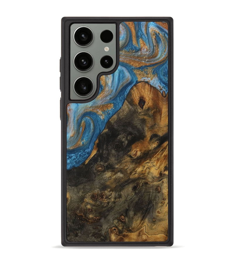 Galaxy S23 Ultra Wood Phone Case - Miesha (Teal & Gold, 730464)