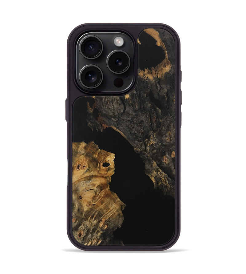 iPhone 16 Pro Wood Phone Case - Uday (Pure Black, 730578)