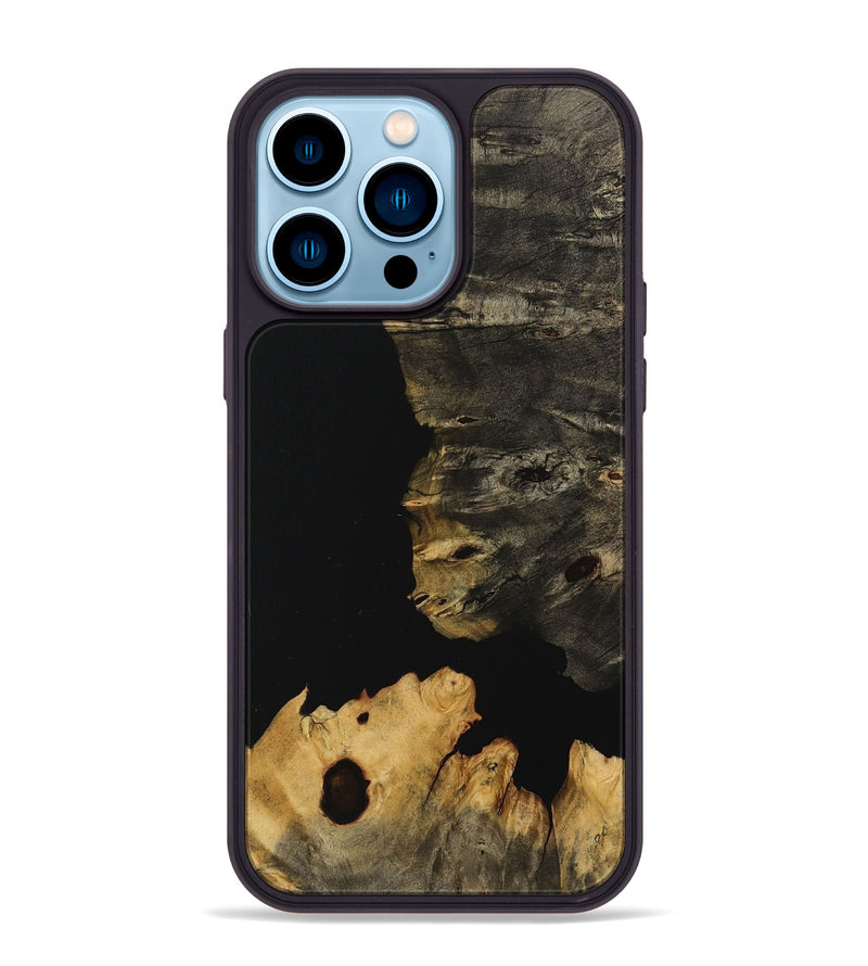 iPhone 14 Pro Max Wood Phone Case - Ignatz (Pure Black, 730641)