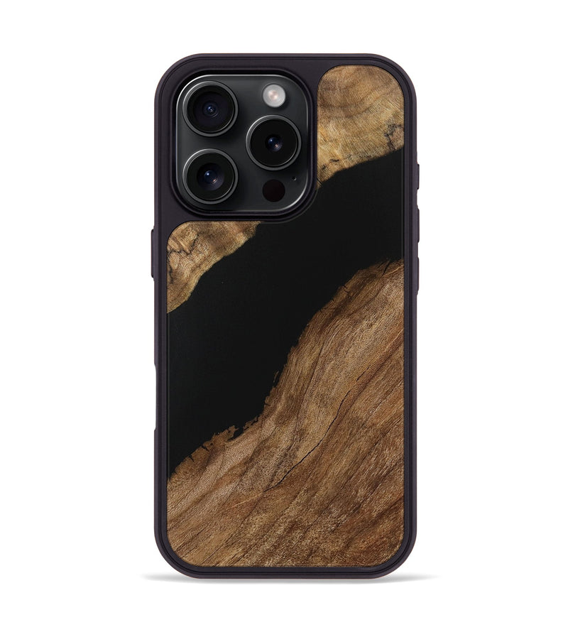 iPhone 16 Pro Wood Phone Case - Justino (Pure Black, 730761)