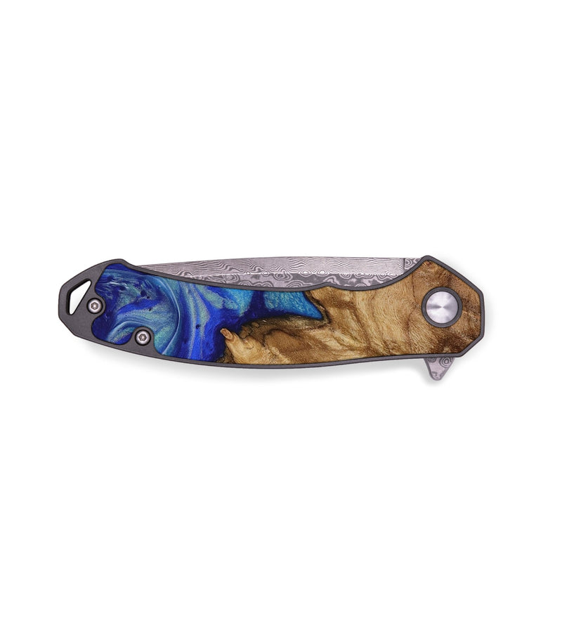 EDC Wood Pocket Knife - Spring (Blue, 730787)