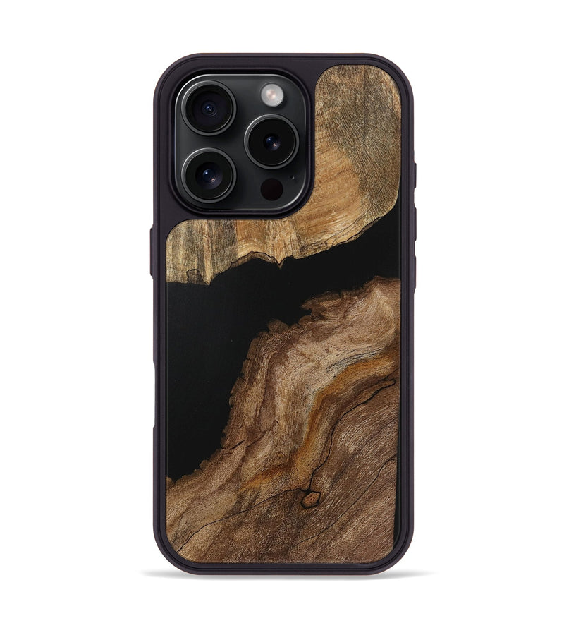 iPhone 16 Pro Wood Phone Case - Mareah (Pure Black, 730949)