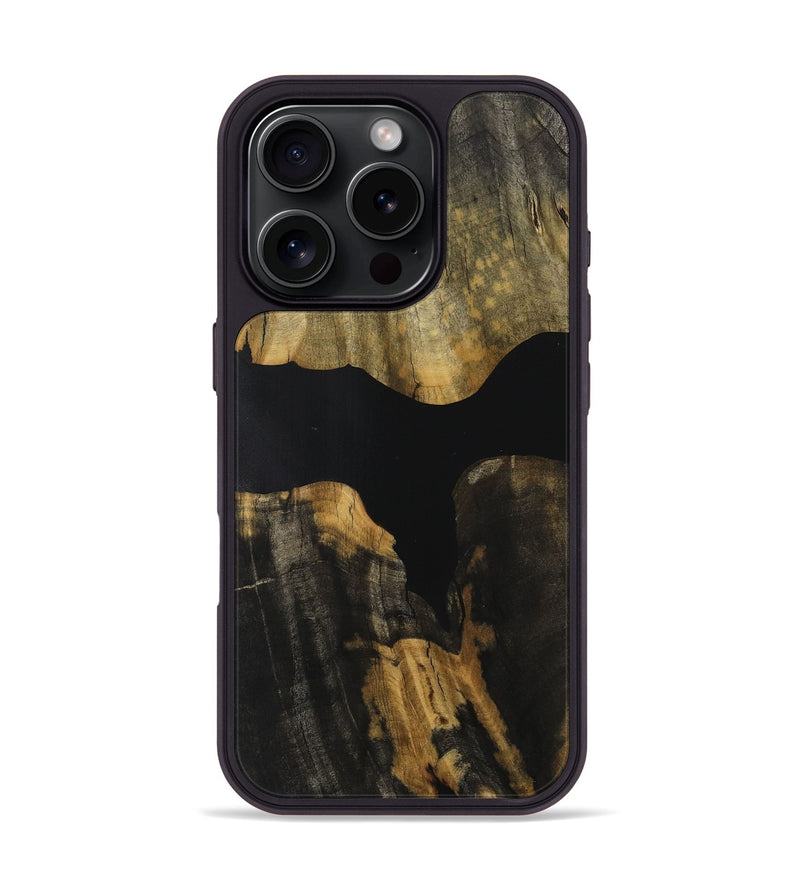 iPhone 16 Pro Wood Phone Case - Dionne (Pure Black, 730968)