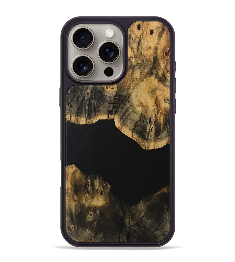 iPhone 16 Pro Max Wood Phone Case - Miklos (Pure Black, 730969)