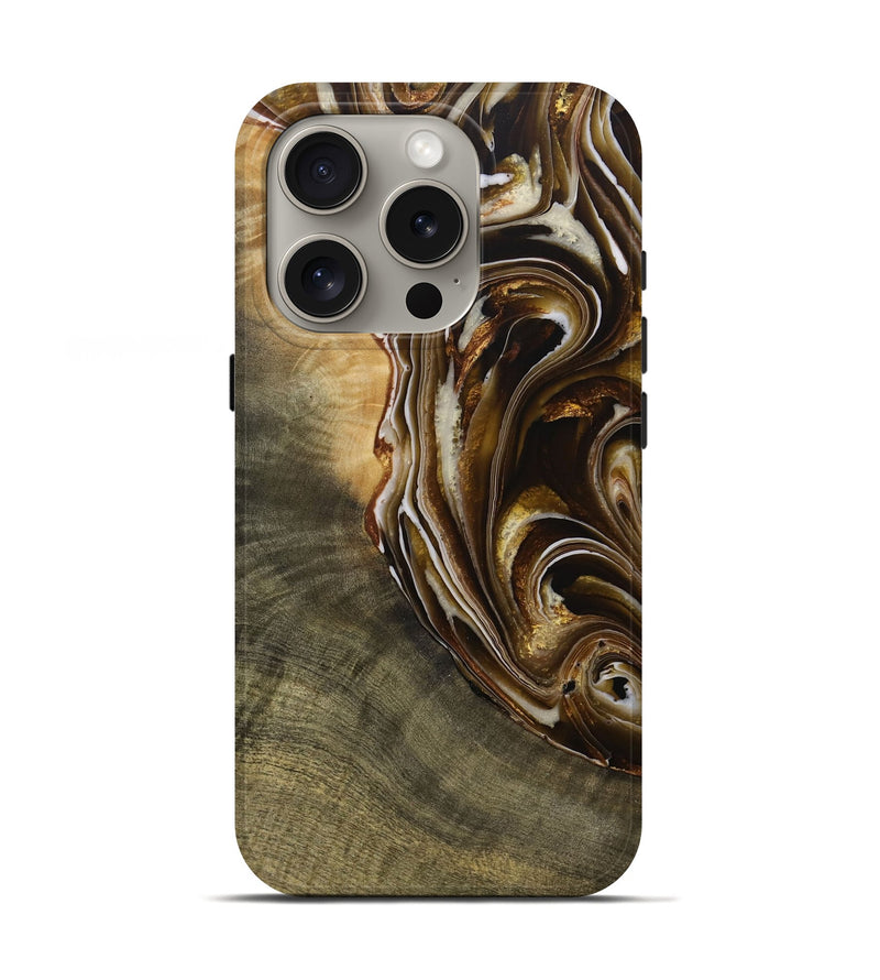 iPhone 16 Pro Wood Live Edge Phone Case - Gauge (Black & White, 730989)