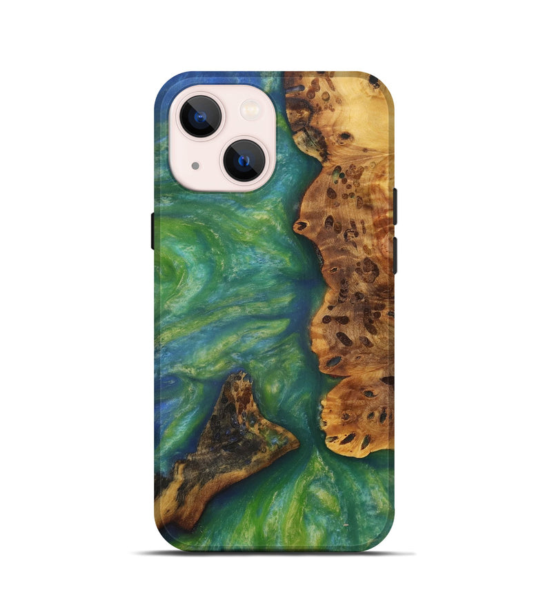 iPhone 13 mini Wood Live Edge Phone Case - Minetta (Green, 730995)