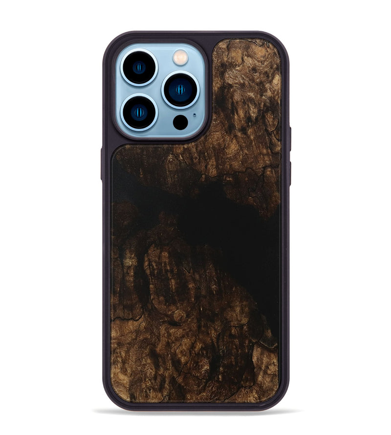 iPhone 14 Pro Max Wood Phone Case - Yogesh (Pure Black, 731049)