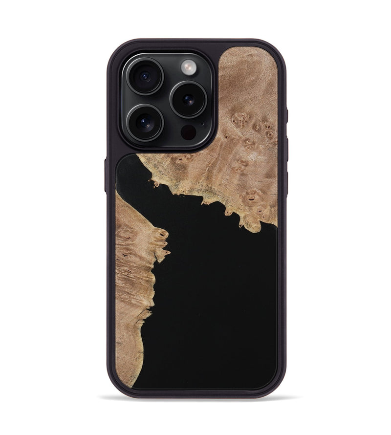 iPhone 15 Pro Wood Phone Case - Hakim (Pure Black, 731057)
