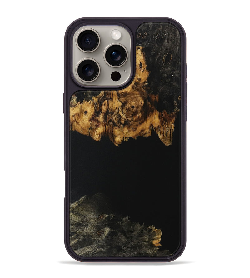 iPhone 16 Pro Max Wood Phone Case - Jianli (Pure Black, 731116)