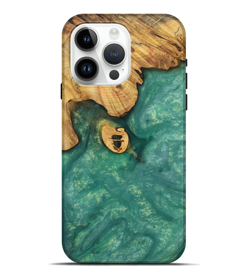 iPhone 15 Pro Max Wood Live Edge Phone Case - Jilli (Green, 731209)