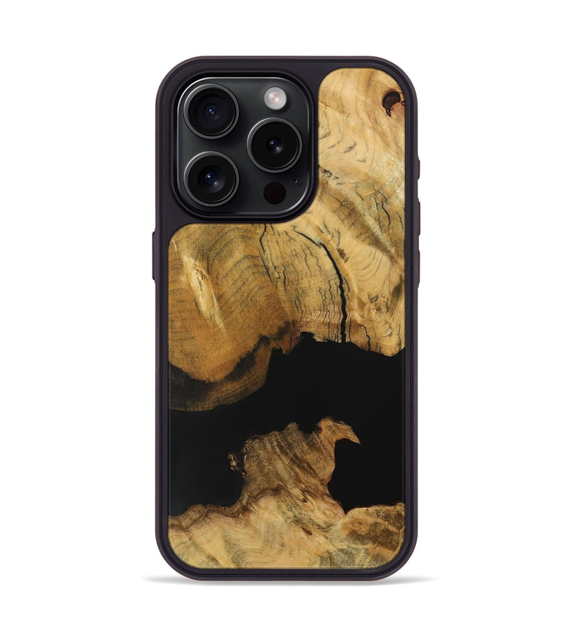 iPhone 15 Pro Wood Phone Case - Arnav (Pure Black, 731262)