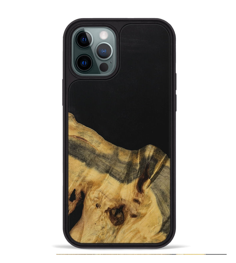 iPhone 12 Pro Max Wood Phone Case - Kristan (Pure Black, 731365)