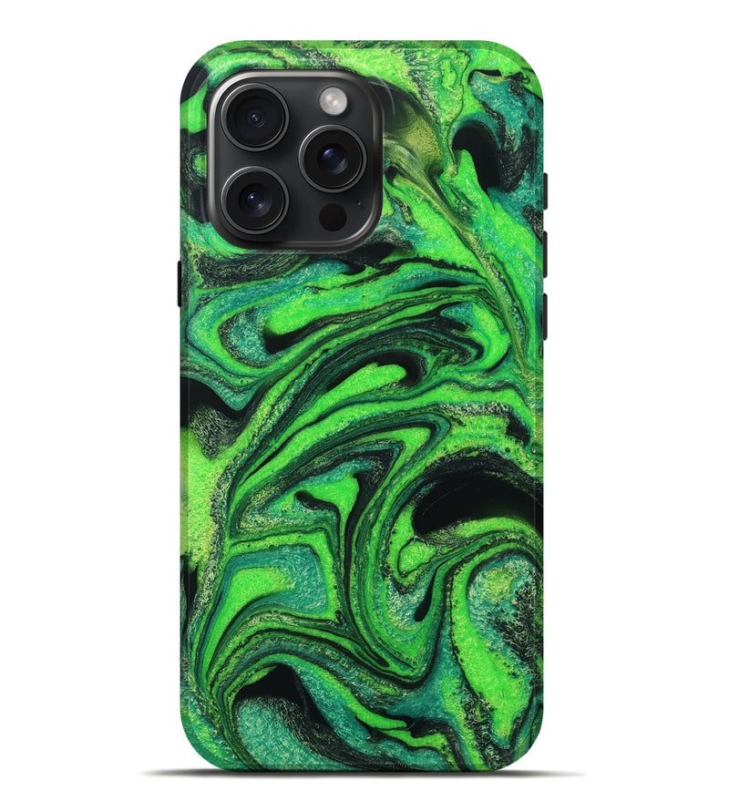 iPhone 16 Pro Max ResinArt Live Edge Phone Case - Isabeau (Green, 731379)