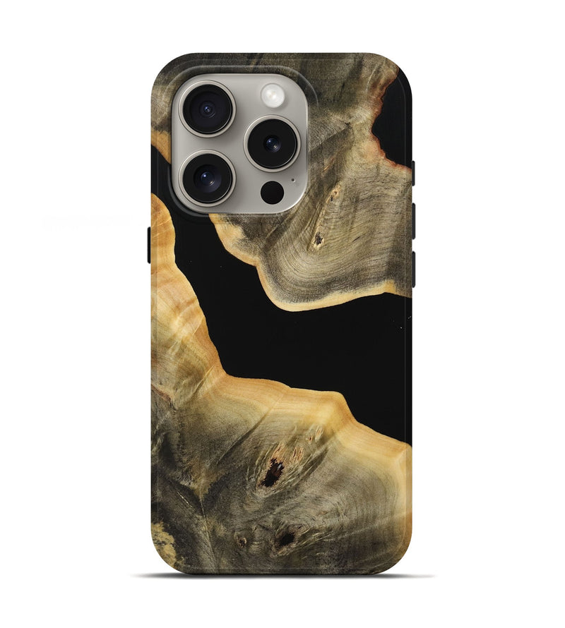 iPhone 16 Pro Wood Live Edge Phone Case - Bascom (Pure Black, 731402)