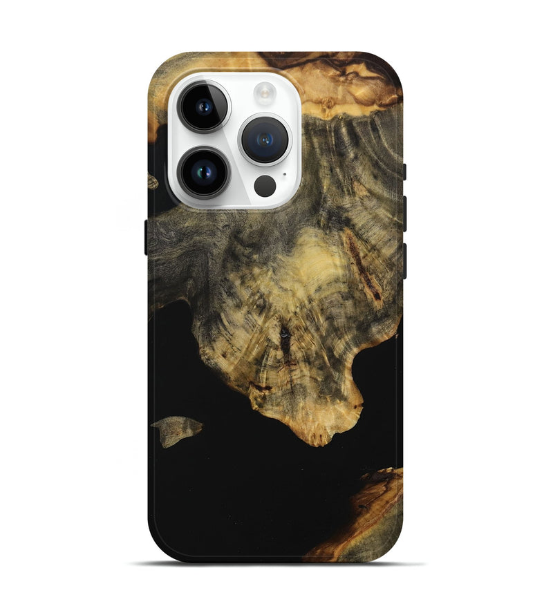 iPhone 15 Pro Wood Live Edge Phone Case - Winnie (Pure Black, 731411)