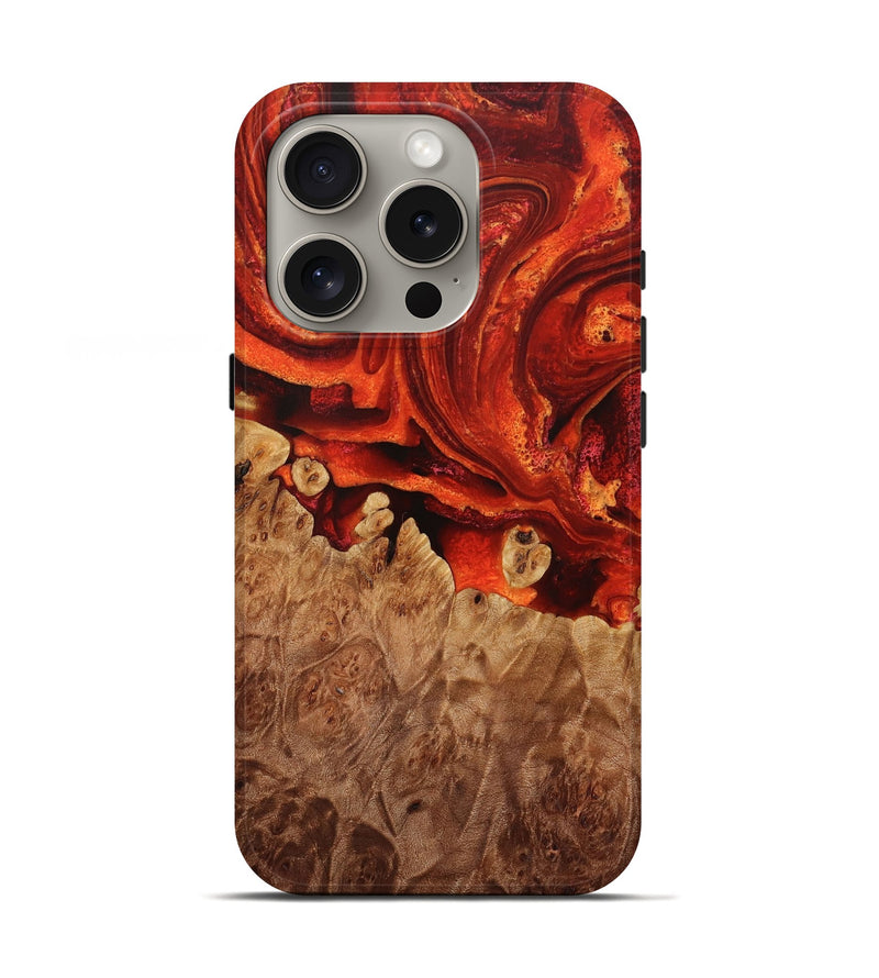iPhone 16 Pro Wood Live Edge Phone Case - Zarah (Red, 731444)