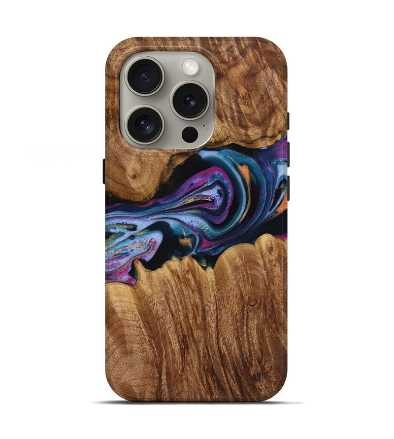 iPhone 16 Pro Wood Live Edge Phone Case - Carmen (Purple, 731447)