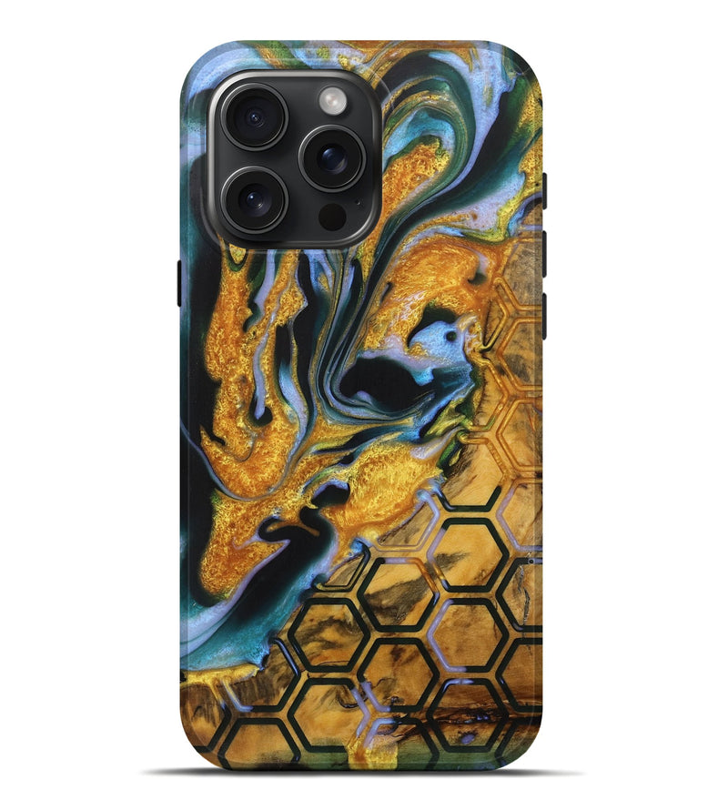 iPhone 16 Pro Max Wood Live Edge Phone Case - Delphin (Pattern, 731456)