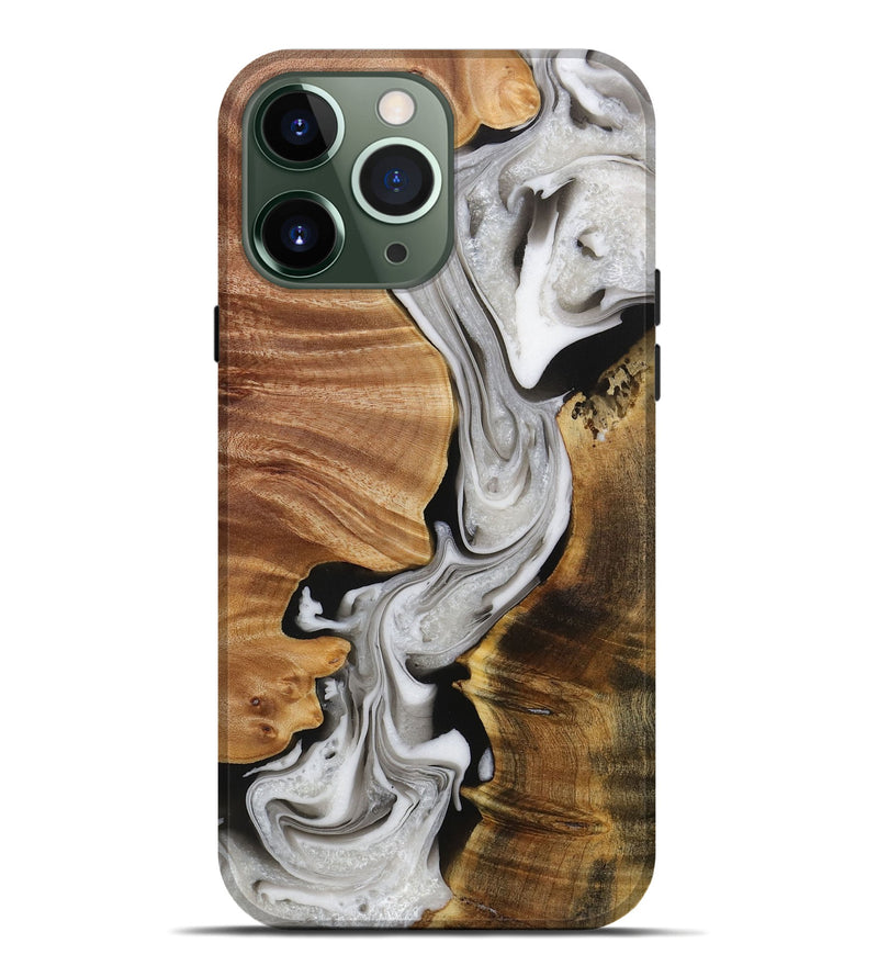 iPhone 13 Pro Max Wood Live Edge Phone Case - Kamlesh (Black & White, 731464)