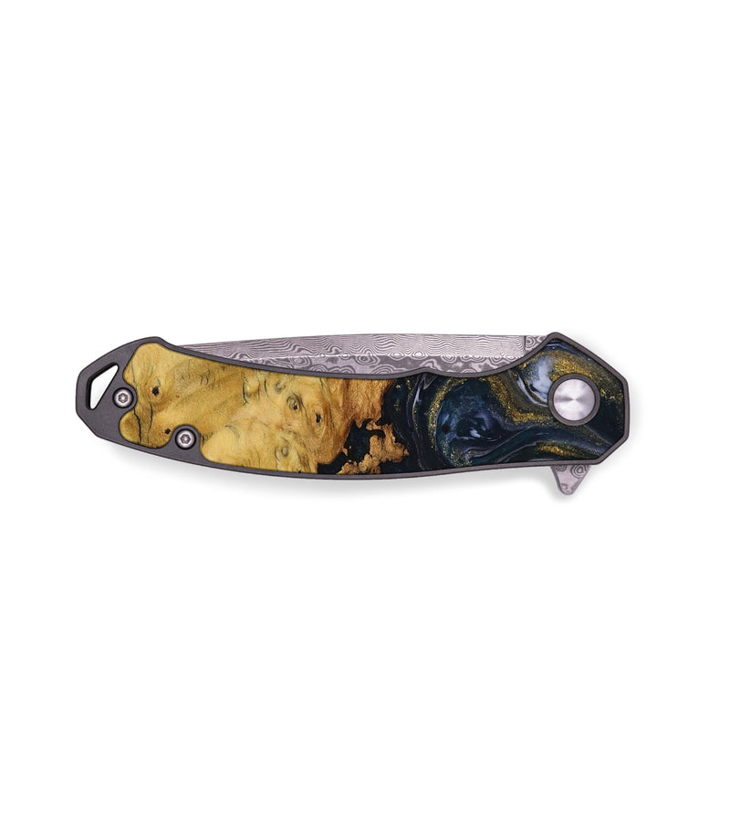 EDC Wood Pocket Knife - Sydnee (Teal & Gold, 731522)