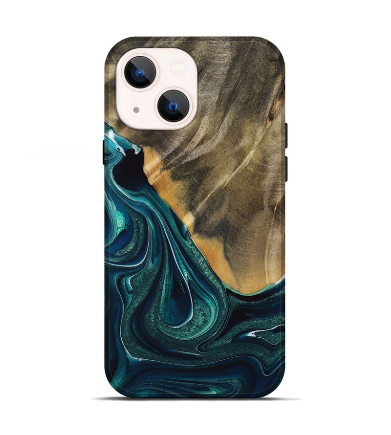 iPhone 13 Wood Live Edge Phone Case - Cherry (Green, 731634)