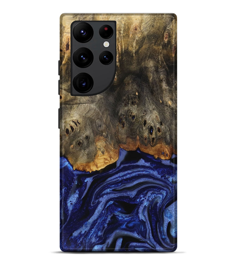 Galaxy S22 Ultra Wood Live Edge Phone Case - Pavla (Blue, 731667)