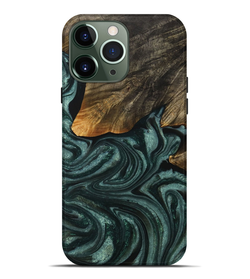 iPhone 13 Pro Max Wood Live Edge Phone Case - Darell (Green, 731777)